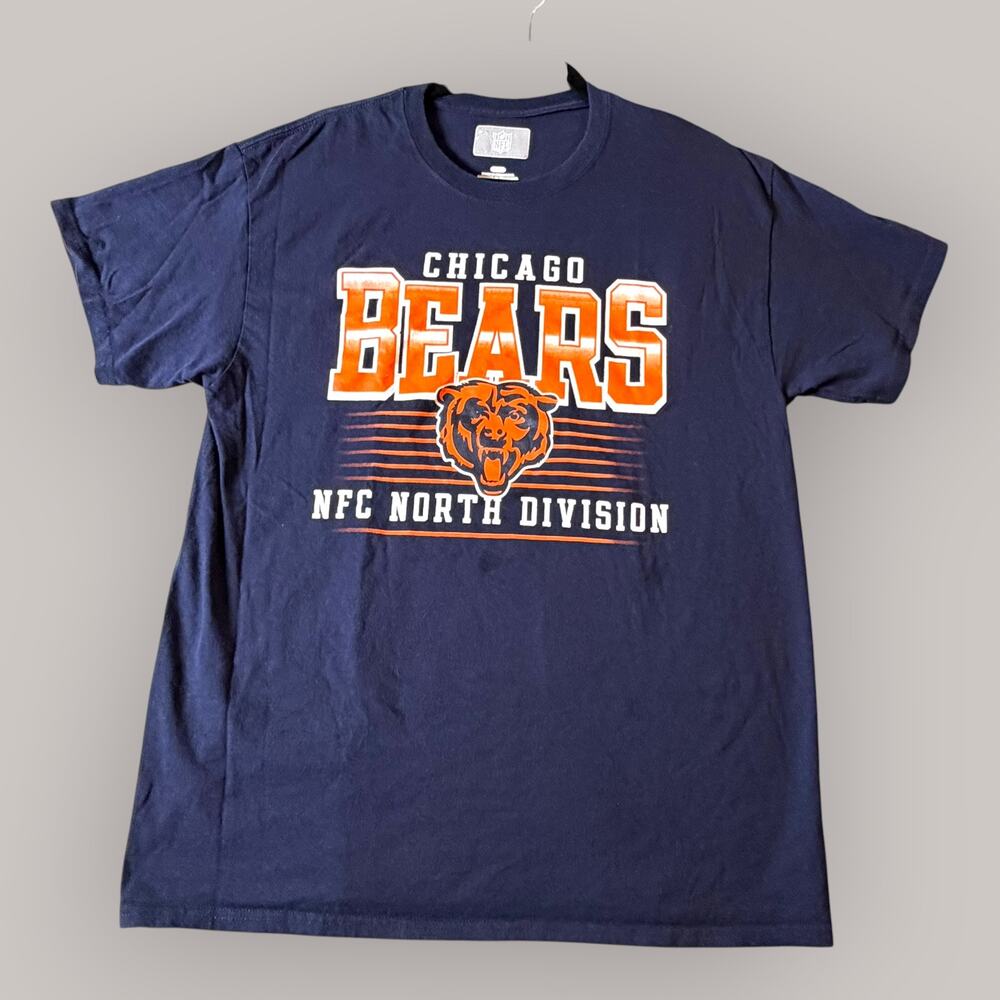 NFL Chicago Bears T-Shirt Mens Large, Navy Orange, Fan Gear, Sportcore